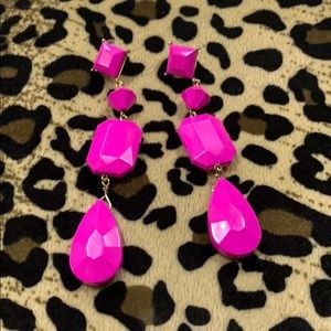 Hot pink stone earrings